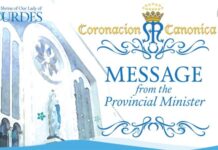 Message from the Capuchin Provincial Minister, Rev. Fr. Eugenio Juanilo P. Lopez, OFMCap. on the Canonical Coronation of Our Lady of Lourdes